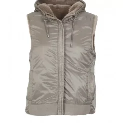Vests*OAKWOOD Smiley Taupe - Reversible Fake Fur 100% Wool / Nylon Gilet