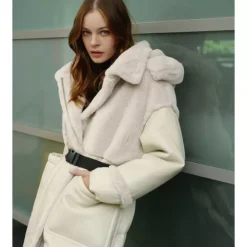 Coats*OAKWOOD Sofia Eggshell - Tri-Material Long Coat / Fake Fur-Faux Leather-Padded Nylon