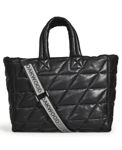 Accessories*OAKWOOD Sorolla Black - Padded Genuine Leather Shopping Bag