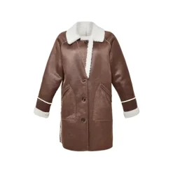 Jackets*OAKWOOD Spectacle Antic Brown - Faux Shearling Jacket