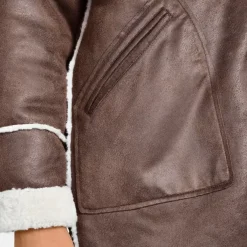 Jackets*OAKWOOD Spectacle Antic Brown - Faux Shearling Jacket