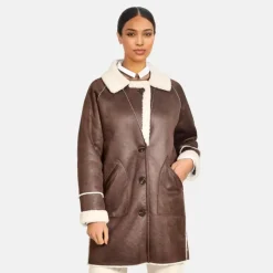 Jackets*OAKWOOD Spectacle Antic Brown - Faux Shearling Jacket