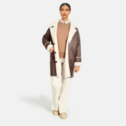 Jackets*OAKWOOD Spectacle Antic Brown - Faux Shearling Jacket