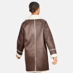 Jackets*OAKWOOD Spectacle Antic Brown - Faux Shearling Jacket