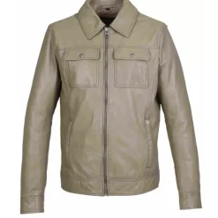 Jackets*OAKWOOD Stan Beige - Genuine Leather Jacket Denim Jacket Inspired