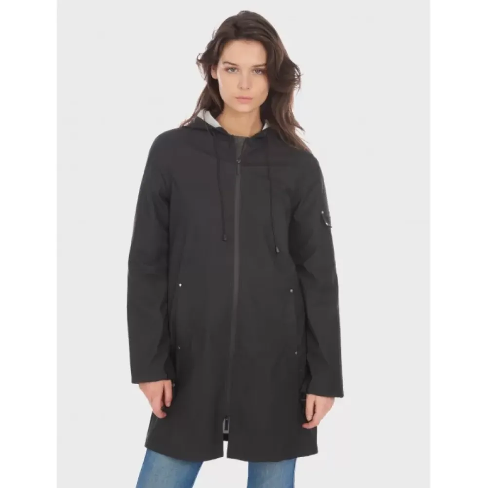 Coats*OAKWOOD Tempete Black - Polyester Rain Coat