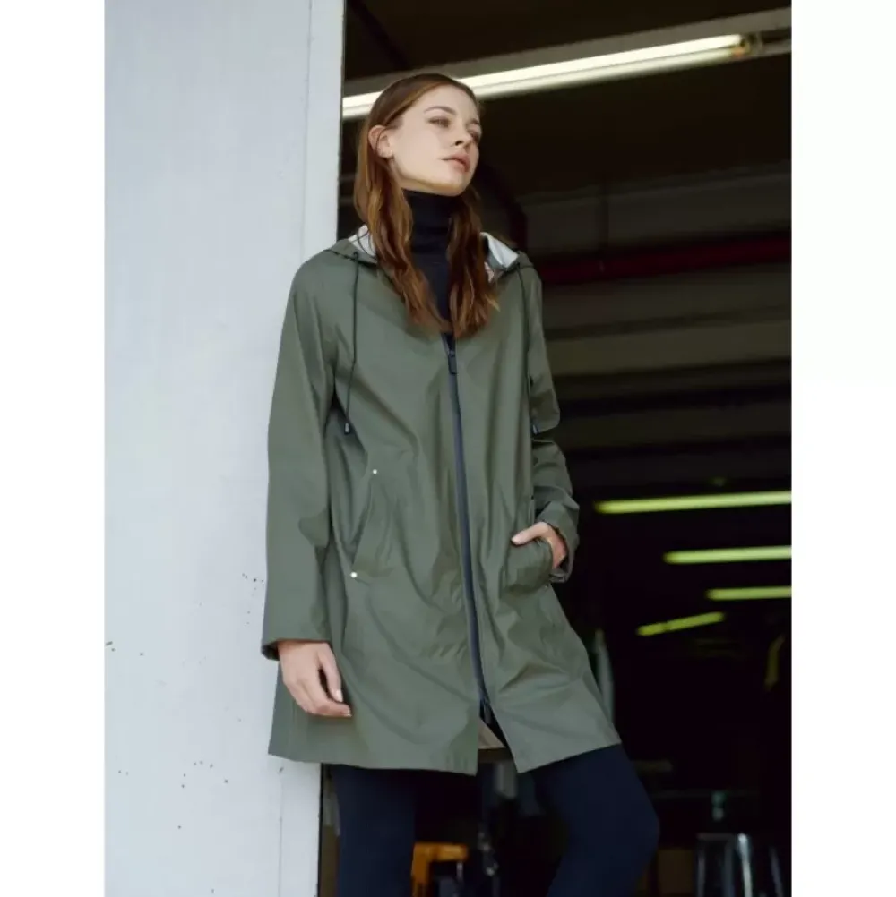 Coats*OAKWOOD Tempete Khaki- Polyester Rain Coat