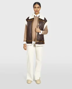 Vests*OAKWOOD Theatre Antic Brown - Faux Shearling Jacket