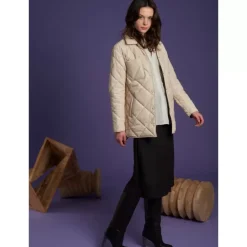 Coats*OAKWOOD Tocade Eggshell - Padded Genuine Leather Overshirt