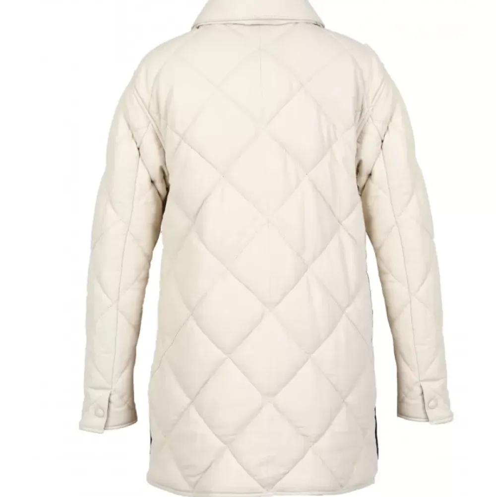 Coats*OAKWOOD Tocade Eggshell - Padded Genuine Leather Overshirt