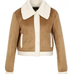 Jackets*OAKWOOD Tower Tan - Faux Shearling Short Jacket