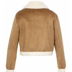 Jackets*OAKWOOD Tower Tan - Faux Shearling Short Jacket