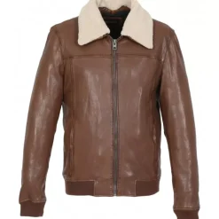 Bombers*OAKWOOD Trader Tan - Genuine Leather Bomber Inspired Jacket