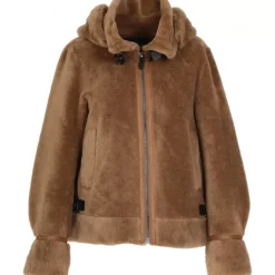 Biker Jackets*OAKWOOD Tresor Cognac - Reversible Faux Sherling Short Coat