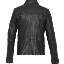 Jackets*OAKWOOD Trucker Black - High Collar Genuine Leather Jacket