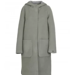 Coats*OAKWOOD University Bi Almond/Light Grey - Long Reversible Hooded Wool Coat