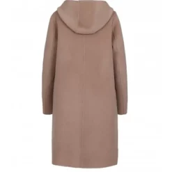Coats*OAKWOOD University Bi Taupe/Light Grey - Long Reversible Hooded Wool Coat