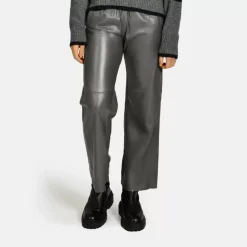 Trousers*OAKWOOD Uranus Dark Kaki - Large Trouser Genuine Leather