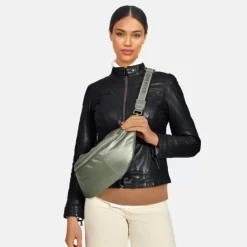 Accessories*OAKWOOD Urillo Metal Dark Green- Genuine Leather Shoulder Bag