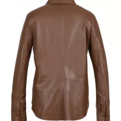 Tops And Shirts*OAKWOOD Valentina Tan - Genuine Leather Shirt With Patch Breast Pocket
