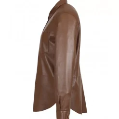 Tops And Shirts*OAKWOOD Valentina Tan - Genuine Leather Shirt With Patch Breast Pocket