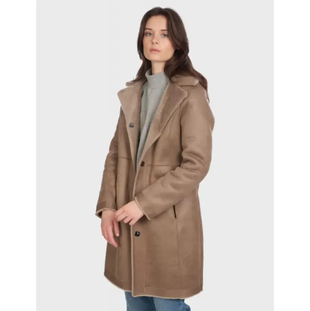 Coats*OAKWOOD Venus Taupe - Reversible Hooded Coat