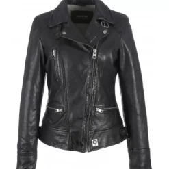 Biker Jackets*OAKWOOD Video Black - Washed Look Genuine Leather Jacket