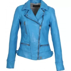 Biker Jackets*OAKWOOD Video Denim - Washed Look Genuine Leather Jacket