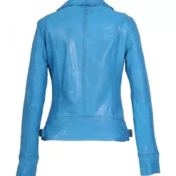 Biker Jackets*OAKWOOD Video Denim - Washed Look Genuine Leather Jacket