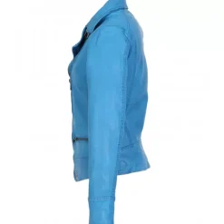 Biker Jackets*OAKWOOD Video Denim - Washed Look Genuine Leather Jacket