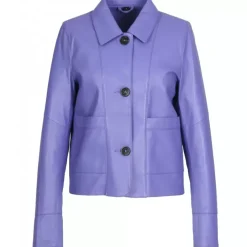 Jackets*OAKWOOD Volga Indigo - Short Genuine Leather Jacket