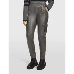 Trousers*OAKWOOD Yacht Dark Kaki - Cargo Trouser Genuine Leather