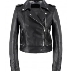 Biker Jackets*OAKWOOD Yoko Black - Short Genuine Leather Jacket