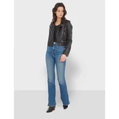 Biker Jackets*OAKWOOD Yoko Black - Short Genuine Leather Jacket