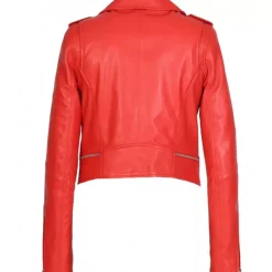 Biker Jackets*OAKWOOD Yoko Dark Red - Short Genuine Leather Jacket