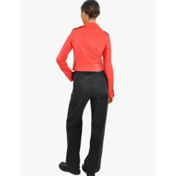 Biker Jackets*OAKWOOD Yoko Dark Red - Short Genuine Leather Jacket