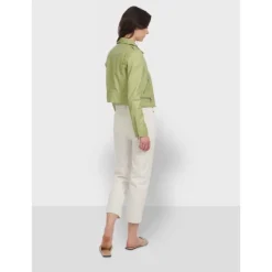 Biker Jackets*OAKWOOD Yoko Light Green - Short Genuine Leather Jacket