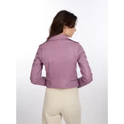 Biker Jackets*OAKWOOD Yoko Lilac - Short Genuine Leather Jacket